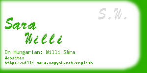 sara willi business card